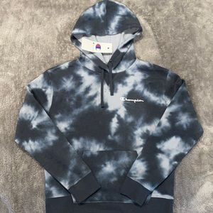 Champion Grey Tie Dye Hoodie Sweater